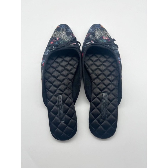 Banana Republic Pointy-Toe Slippers Zebra Watercolor Floral Print Sz 6.5 - 7.5 - Picture 4 of 7